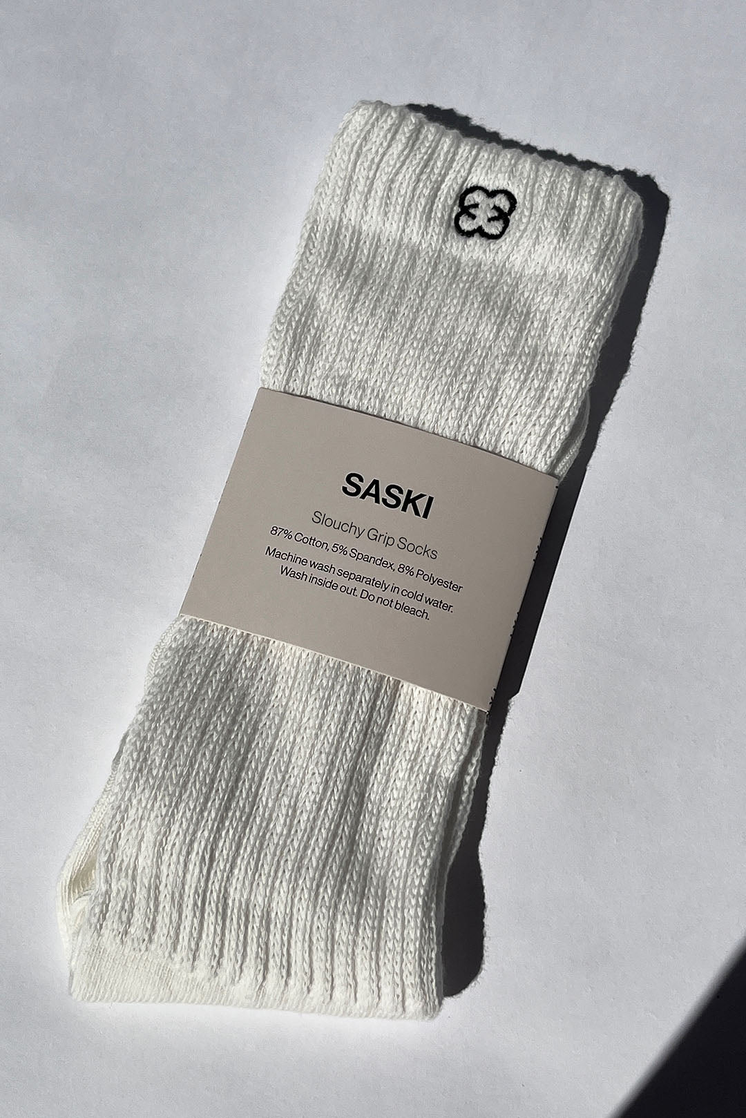 Slouchy Grip Socks | White